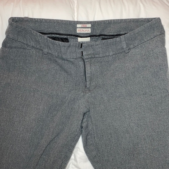 Merona stretch heathered grey crop work pants 16 - Picture 1 of 5
